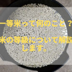 一等米って何のこと？米の等級について解説します。